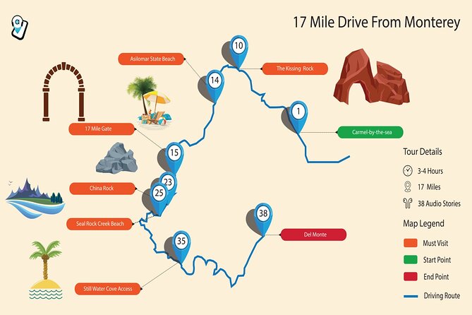 17-Mile Drive Self-Guided Audio Tour from Monterey & Carmel - Fanshell Beach and the Lone Cypress