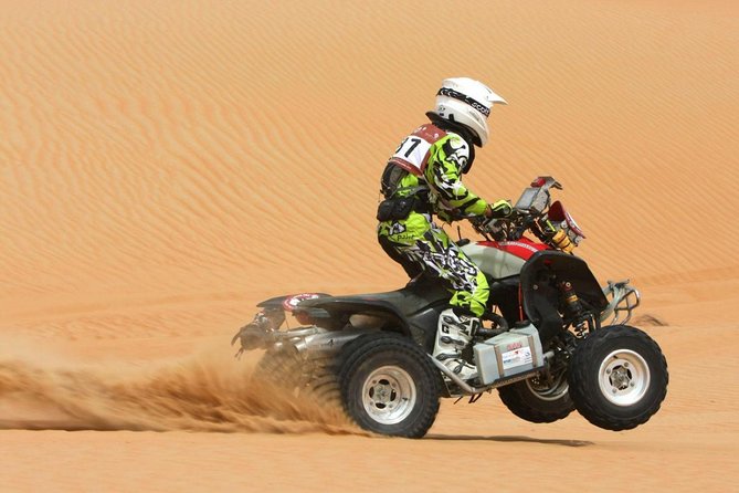 4x4 Self-Drive Quad Bike Safari with Camel Riding - Learning the controls before the first dune