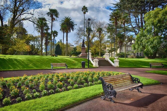 Auckland City Self Guided Walking Tour with an APP - The university clock tower and the road to Parnell