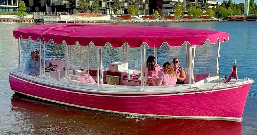 Canberra: Lake Burley Griffin Self-Drive Electric Boat - The covered cabin makes the boat practical