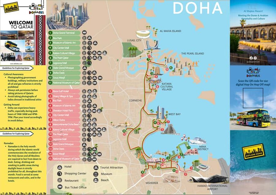 Doha: 24-Hour Hop-On Hop-Off Bus Ticket with Audio Guide - The Pearl Qatar shows Doha’s newer face