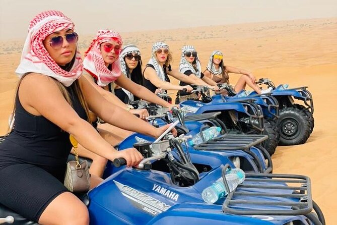 Dubai Long Self-Drive Quadbike with Camel and Falcon - An ATV ride across Dubai’s red dunes