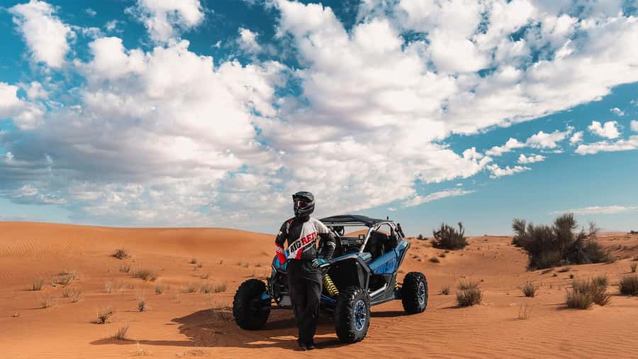 Dubai: Self-Drive 4WD Dune Buggy Guided Desert Adventure - Riding toward Big Red, Pink Rock, and Fossil Rock