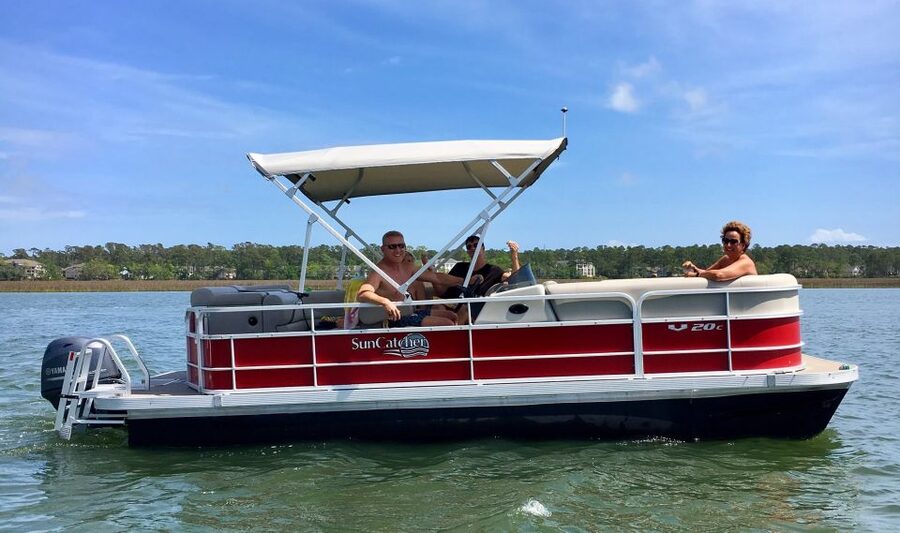 Hilton Head Island: Self-Drive Pontoon Boat Rental - Following Skull Creek and the island views