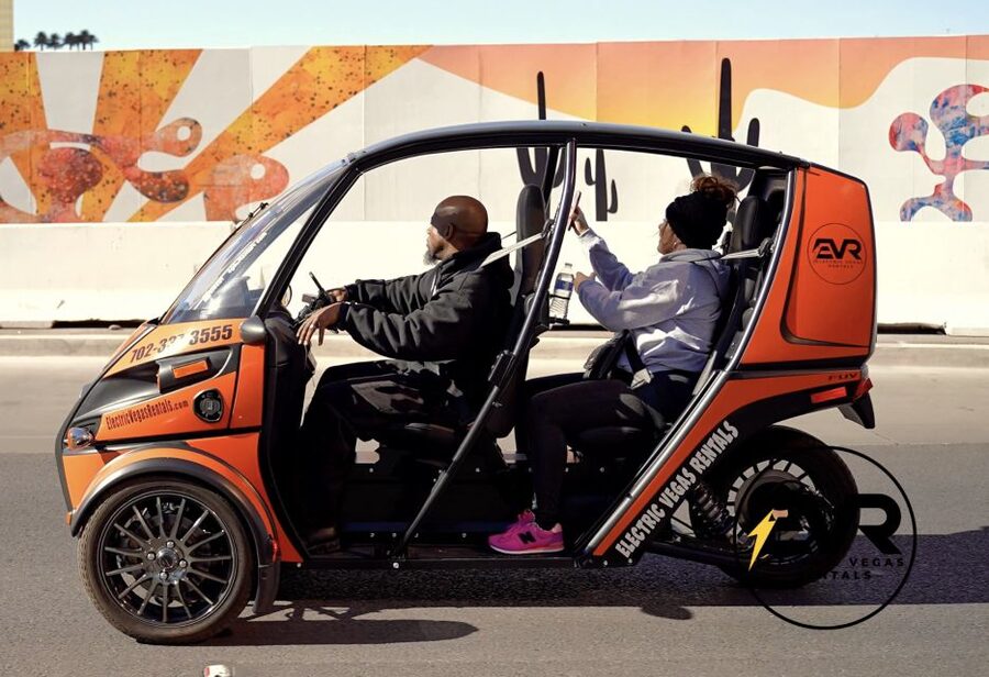 Las Vegas: Self-Drive Strip Tour in an Electric EVR car - The STRAT and the northern end of the Strip