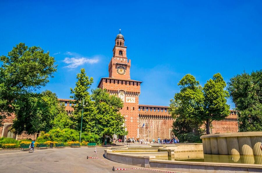 Milan: Sforza Castle Entry Ticket with Digital Audio Guide - The castle courtyards and fortress walls
