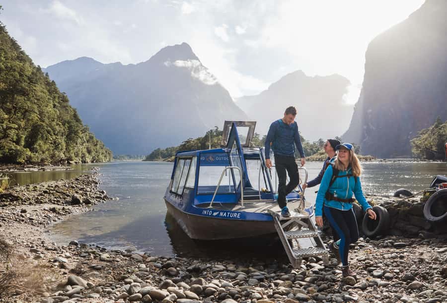Milford Sound: Self-Guided Milford Track Day Walk - The short boat ride to Sandfly Point