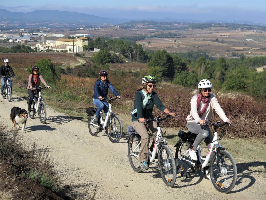 Penedès/BCN: Self-Guided eBike Tour with guided Winery Visit - Riding back after the tasting