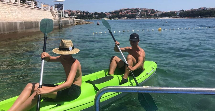Pula: Kayaking and Snorkeling Self-Guided Tour - Fratarski Island and its heart-shaped outline