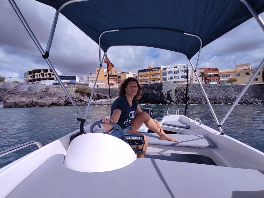 Rent a Boat with No License, Self Drive - Taking the helm at Las Galletas