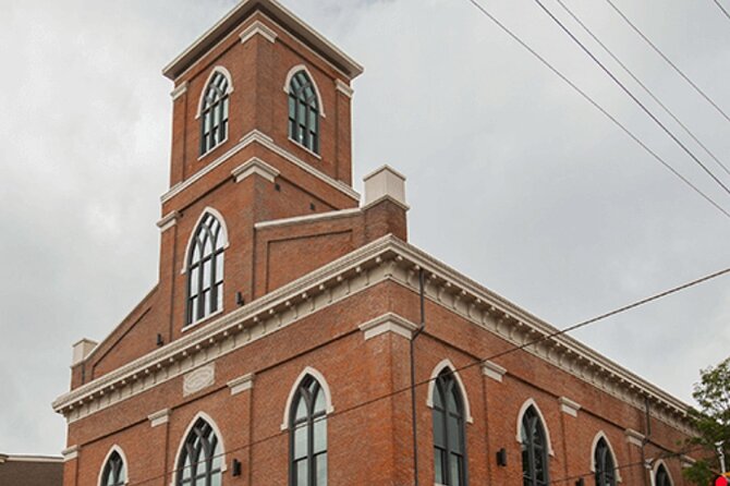 Self Guided Cincinnati Ghost Haunted Walking Tour Audio Tour Music Hall OTR - A former church, drug store, and unsettled building