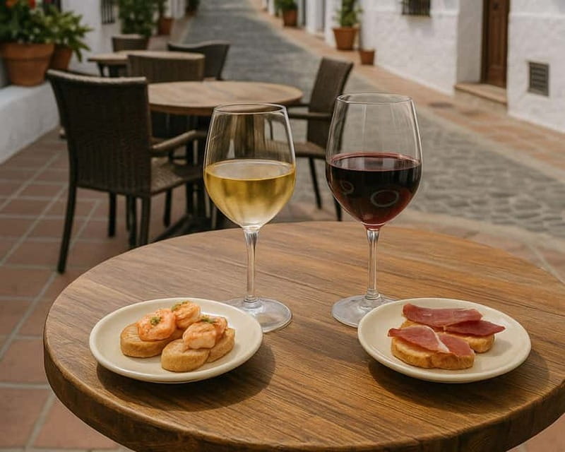 Self-Guided Wine & Tapas Walking Tour - Four stops, one afternoon in Mijas Pueblo