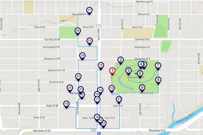 Sights of Moose Jaw Smartphone Audio Walking Tour - Starting in Crescent Park