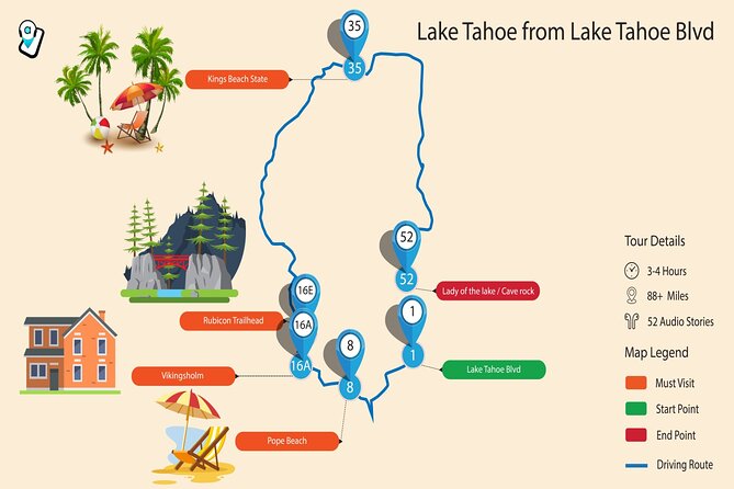 Ultimate Lake Tahoe Self-Guided Driving Audio Tour - A $16.99 tour that gives you the whole lake
