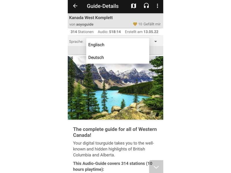 Western Canada Self-Driving Audio Guide English and German - Who will get the most from this tour
